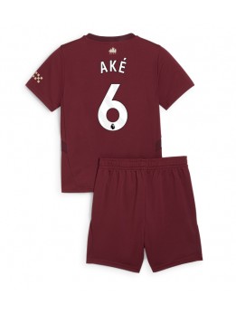 Manchester City Nathan Ake #6 Ausweichtrikot für Kinder 2024-25 Kurzarm (+ Kurze Hosen)